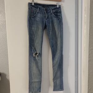 Women's Distressed Blue Jeans